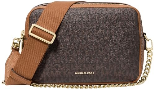 Michael Kors Bryant średnia torba crossbody na aparat z podwójnym zamkiem błyskawicznym, Brązowy/Żołądź, One Size