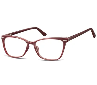 Damskie okulary optyczne zerówki kocie oczy Sunoptic CP118D bordowe - Okulary korekcyjne, oprawki, szkła - miniaturka - grafika 1