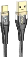 Kable USB - Kabel USB A do USB C Hoco 2,4A 1,2 m U121 czarny transparentny - miniaturka - grafika 1