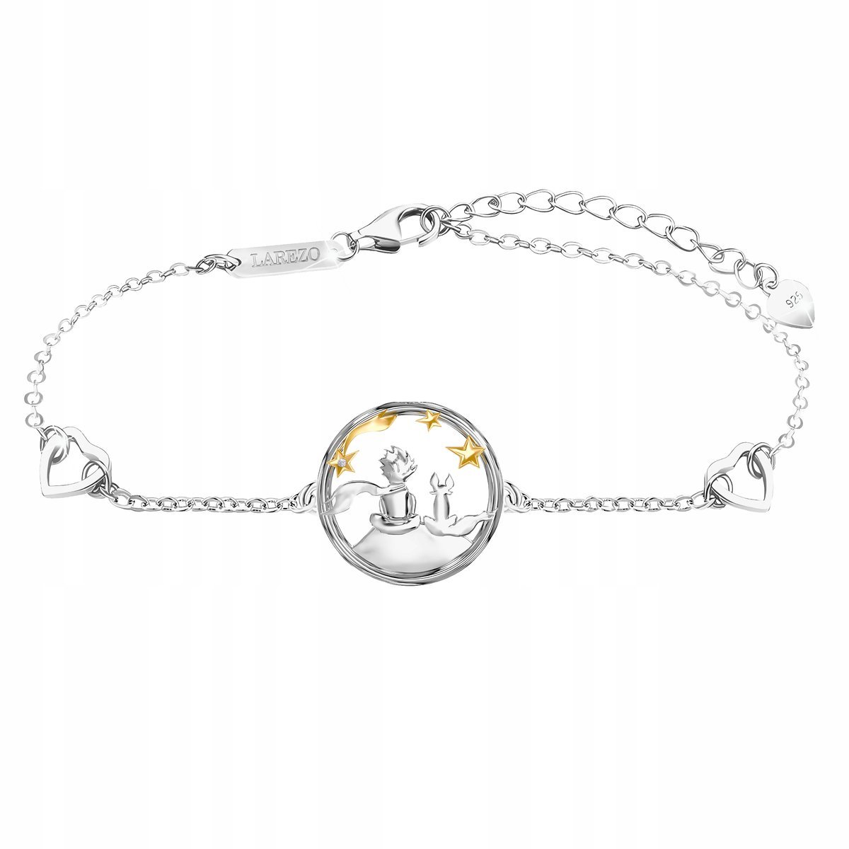 Bransoletka Srebrna Mały Książę z Lisem Gwiazdy Kosmos Lis Lisek SREBRO 925