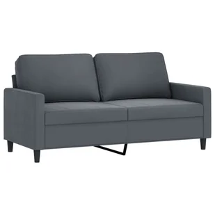 Sofa 2-osobowa, ciemnoszary, 140 cm, tapicerowana aksamitem - Sofy i kanapy - miniaturka - grafika 3