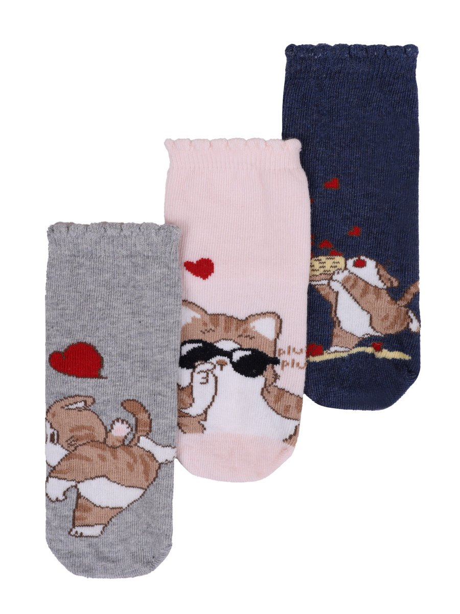 Skarpetki dziewczęce skarpety dziecięce bawełniane kotki 3PAK 23-26 MYWAY