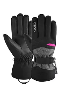 Reusch Damskie rękawiczki na palce jasne R-TEX® XT z izolacją PRIMALOFT® 771 blck/blck melang/pink glo, 7 - Rękawiczki - miniaturka - grafika 1