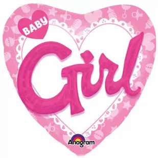 Amscan Balon foliowy "Baby Girl", różowy, 32" HRT 30921 - Baby shower i roczek - miniaturka - grafika 1