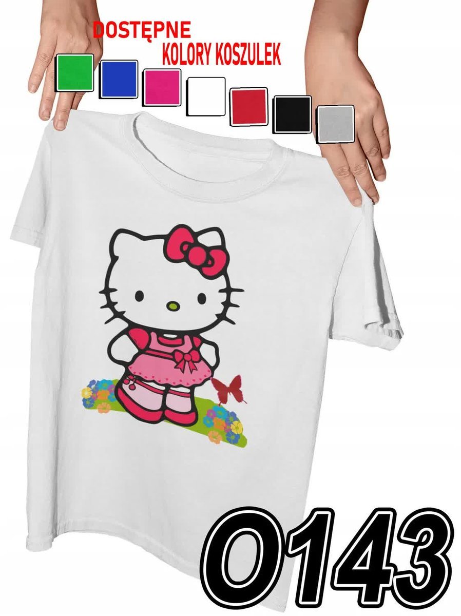 Koszulka Dziecięca Z Nadrukiem Hello Kitty Słodki Kociak - L 146-152