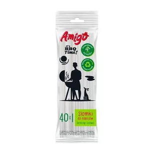 Słomki Papierowe Do Napojów 20Cm 40Szt Amigo - Słomki do napojów - miniaturka - grafika 1
