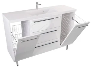 Szafka Stojąca Z Umywalką ATH 120 cm K - Biały Wysoki Połysk - Uchwyty Chromowane - Szafki łazienkowe - miniaturka - grafika 1