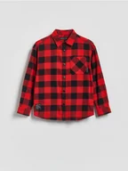 Bluzki dla chłopców - Reserved - Bawełniana koszula w kratę - czerwony - miniaturka - grafika 1