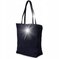 Torebki damskie - Granatowa Damska Włoska Skórzana Torebka Worek A4 Troczek W18 : Kolory - Gr - miniaturka - grafika 1