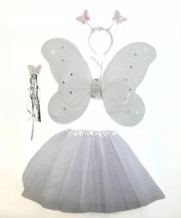 MOTYL PRZEBRANIE SKRZYDŁA OPASKA RÓŻDZKA I SPÓDNICZKA - Dodatki do strojów karnawałowych - miniaturka - grafika 1