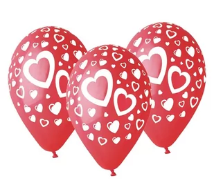 Gemar Balloons Balony 12", "Serduszka", GEMAR, czerwone, 5 szt GS110/P086 - Balony i akcesoria - miniaturka - grafika 4
