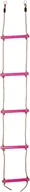 Place zabaw - Drabinka sznurowa dla dzieci 5 plastikowych stopni różowe drążki - miniaturka - grafika 1