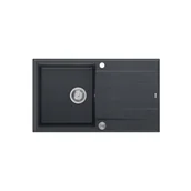 Zlewozmywaki - QUADRON Zlewozmywak EVAN 111 czarny, elementy stalowe, k.pneum. HCQE8650U8_BS_P2O0 - miniaturka - grafika 1