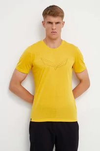Salewa t-shirt sportowy Pure Eagle Frame Dry kolor żółty z nadrukiem - Koszulki męskie - miniaturka - grafika 1