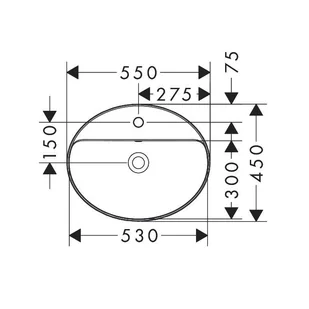 Hansgrohe Xuniva D Umywalka wpuszczana w blat 55x45 cm biały połysk 60160450 - Umywalki - miniaturka - grafika 2