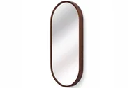 Lustra - Lustro łazienkowe ścienne LEJA owalne drewniane ORZECH WŁOSKI 80x38 STYLOWE - miniaturka - grafika 1