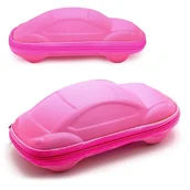 Akcesoria do okularów - Etui na okulary dla dzieci AUTKO na zamek ET-134E różowe - miniaturka - grafika 1