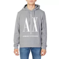 Bluzy męskie - Armani Exchange Męska bluza A|x duże logo z kapturem, Bros Bc09 szary melan, L - miniaturka - grafika 1
