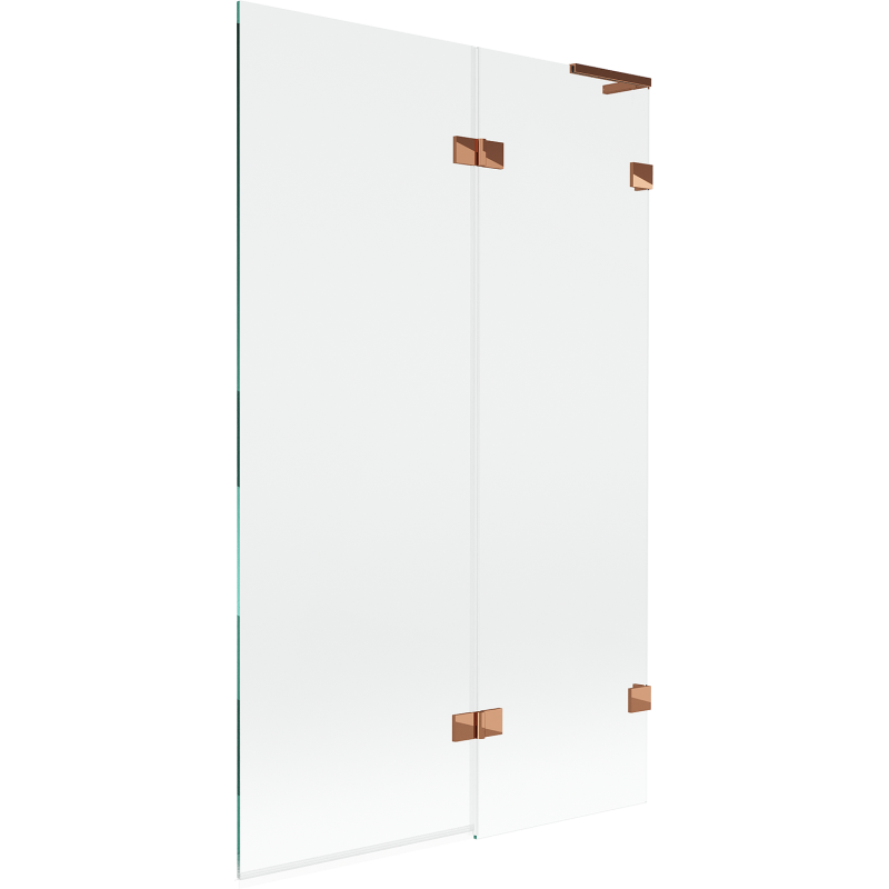 Mexen Lunar L parawan nawannowy 2-skrzydłowy prawy 110 x 150 cm, transparent, różowe złoto - 897L-110-100-60-00-P