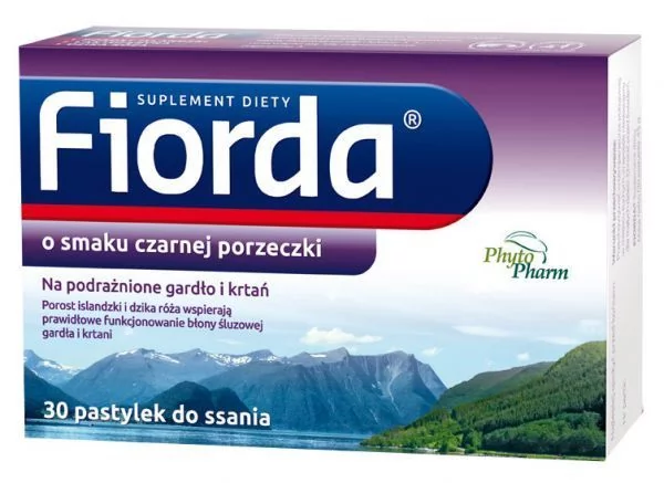 PhytoPharm Fiorda smak czarnej porzeczki 30 pastylek do ssania 3211251