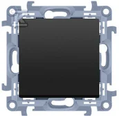 Klawisze i ramki - Przycisk bez piktogramu (moduł) 10AX, 250V~, zaciski szybkozłącza, czarny mat, SIMON10 - miniaturka - grafika 1
