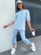 Dresy damskie - Komplet damski dresowy RIZNA niebieski Dstreet AY1034-L - miniaturka - grafika 1