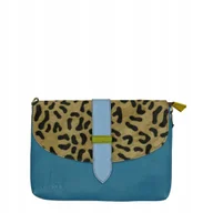 Torebki damskie - Torebka kopertówka listonoszka damska dwa paski skórzana bordo eko OLIVKA - miniaturka - grafika 1