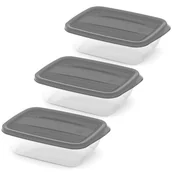 Pojemniki kuchenne - Pojemniki na żywność Curver Vedo 3x 1L szare - miniaturka - grafika 1