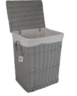 Kosz na pranie Kosz na pranie Skrzynia na pranie Wiklinowa szara prostokątna 30L Pokrywa 32x24 wys.48 - Kosze na bieliznę - miniaturka - grafika 1
