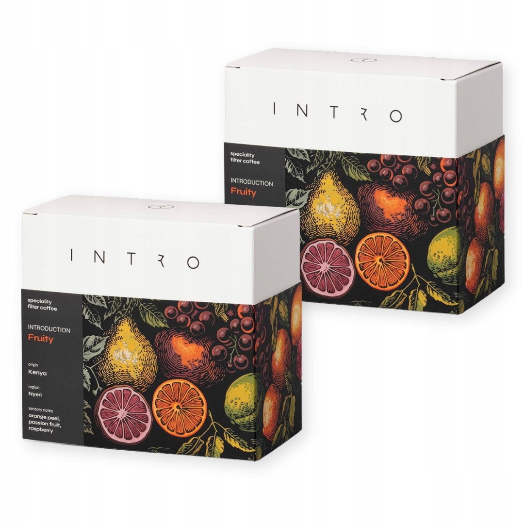 Kawa ziarnista 2x250g Fruity Kenia, kawa przelewowa single Intro