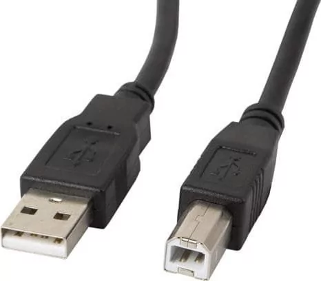 LANBERG Kabel USB KABEL USB-A M &gt;USB-B M 2.0 1M CZARNY CA-USBA-10CC-0010-BK