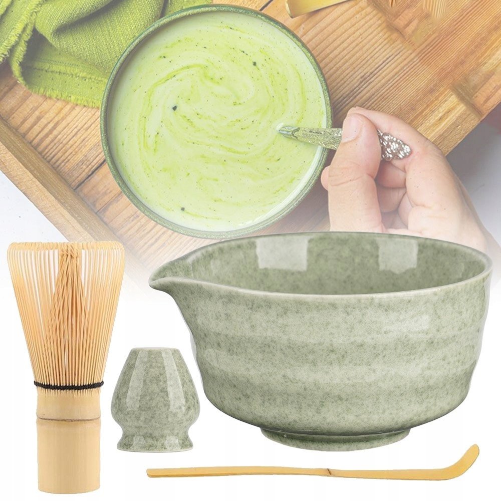 Zestaw Do Matchy 4W1: Chasen, Chashaku, Ceramiczna Misa