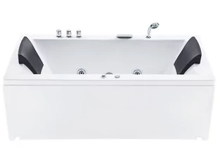 Wanna narożna LED prawa z hydromasażem 183 x 90 cm biała VARADERO - Wanny z hydromasażem - miniaturka - grafika 1