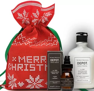 Zestaw prezentowy dla brodacza marki Depot - szampon oraz olejek o zapachu imbiru i kardamonu - Zestawy kosmetyków męskich - miniaturka - grafika 1