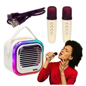 Instrumenty muzyczne dla dzieci - Głośnik Przenośny Bezprzewodowy Bluetooth Karaoke + 2 Mikrofony Usb Mini - miniaturka - grafika 1