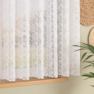 Firany - Krótka firana żakardowa ze wzorem ornamentowym po całości, kolor biały, rozmiar: - 300x180 cm - miniaturka - grafika 1