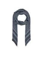 Apaszki i szaliki damskie - Tommy Hilfiger Szal Monogram AW0AW17493 Granatowy - miniaturka - grafika 1