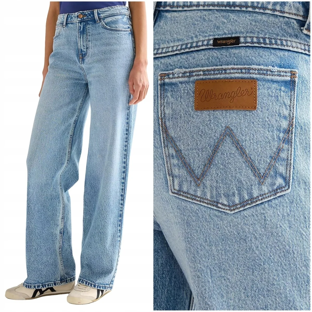 Wrangler Loose Straight luźne wysokie damskie spodnie jeansowe W27 L32