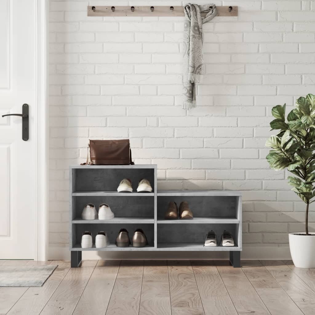 Stojak na buty betonowy szary 102x36x60 cm materiał drewnopochodny