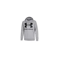 Swetry męskie - Bluza z kapturem Męska Under Armour Rival Big Logo Jasnoszary - miniaturka - grafika 1