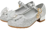 Buty dla dziewczynek - Błyszczące Pantofelki Balerinki Buciki Wizytowe Dla Dziewczynki R.25 Srebrne - miniaturka - grafika 1