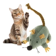 Zabawki dla kotów - Zabawka Dla Kota Interaktywna Mysz Myszka Z Ogonkiem Szara Do Podrzucania - miniaturka - grafika 1