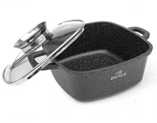 GARNEK z POWŁOKĄ MARMUROWĄ 3.5L 22cm BRYTFANNA ZILNER ZL- 9009 - Brytfanny - miniaturka - grafika 5