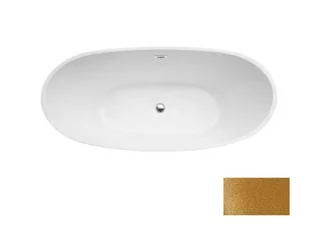 Besco Ayla Glam Wanna wolnostojąca 170x80 cm biały połysk/złoty + maskownica syfonu z przelewem biała WA-170-AYZB - odbiór osobisty: Kraków, Warszawa - Wanny - miniaturka - grafika 1