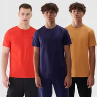 Koszulki męskie - Koszulka Męska 4F 3-PAK T-shirt Basic Sportowy Zestaw Podkoszulki Logo XXL - miniaturka - grafika 1