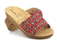 Klapki i japonki damskie - Klapki damskie na korkowej wkładce - INBLU DI-75, różowe - Inblu - miniaturka - grafika 1