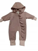 Pajacyki dla niemowląt - ARTEX pajacyk bawełniany z falbanką 62 brudny róż - miniaturka - grafika 1