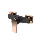 Baterie wannowe i prysznicowe - BATERIA NATRYSKOWA PRYSZNICOWA ŚCIENNA AVANGARDA , BLACK/ GOLD ROSE I1-BN-36-014-V - miniaturka - grafika 1