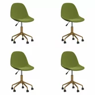 Krzesła - vidaXL Obrotowe krzesła stołowe 4 szt. jasnozielone aksamitne 3088266 - miniaturka - grafika 1
