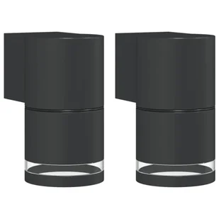 vidaXL Kinkiety zewnętrzne, 2 szt., czarne, odlewane aluminium - Lampy ogrodowe - miniaturka - grafika 1